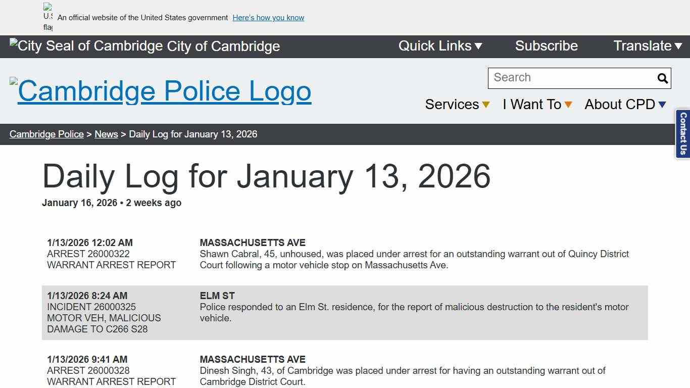 Daily Log for January 13, 2026