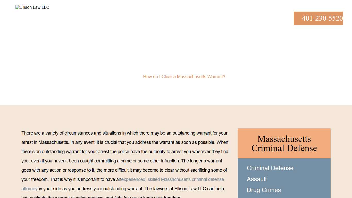 How do I Clear a Massachusetts Warrant? Ellison Law LLC